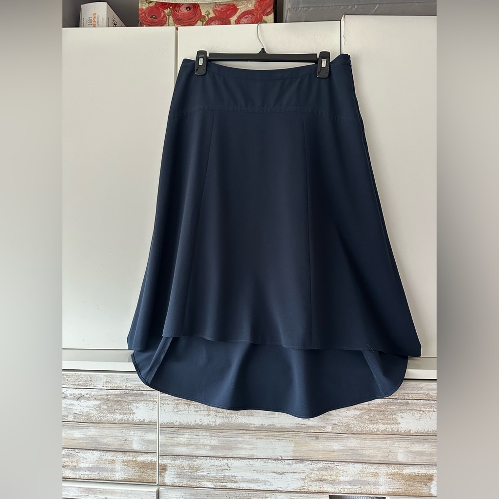 ✨ Ann Taylor Navy High-Low A-Line Skirt Size 6